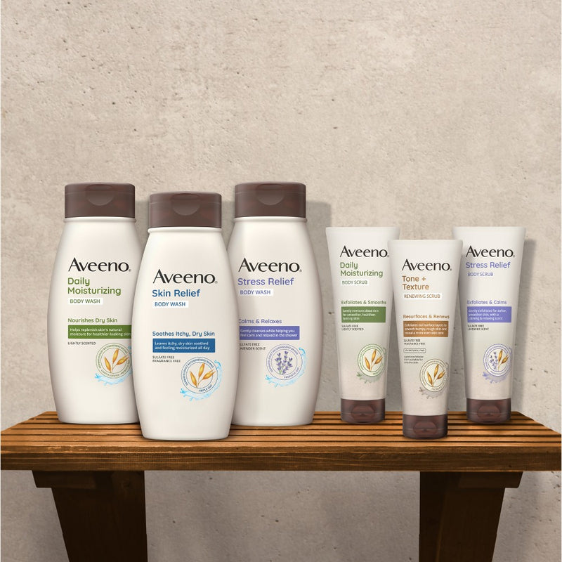 Aveeno Tone + Texture Renewing Fragrance-Free Body Scrub - 8oz