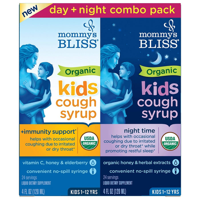 Mommy's Bliss Organic Kids' Day & Night Immunity Boost & Cough Relief Syrup Combo Pack - 8 fl oz/2pk