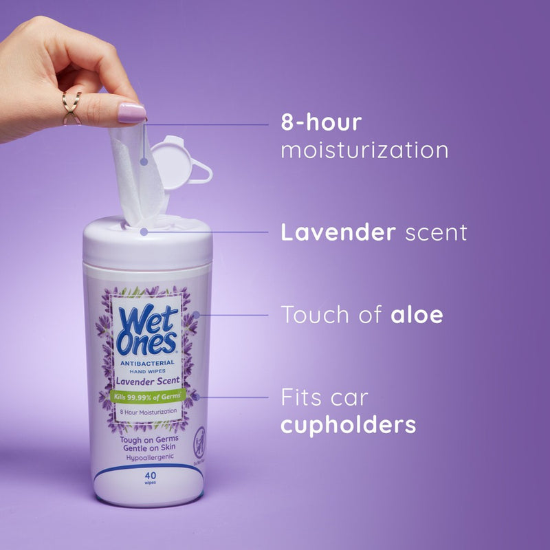 Wet Ones Lavender Antibacterial Hand Wipes - 40ct