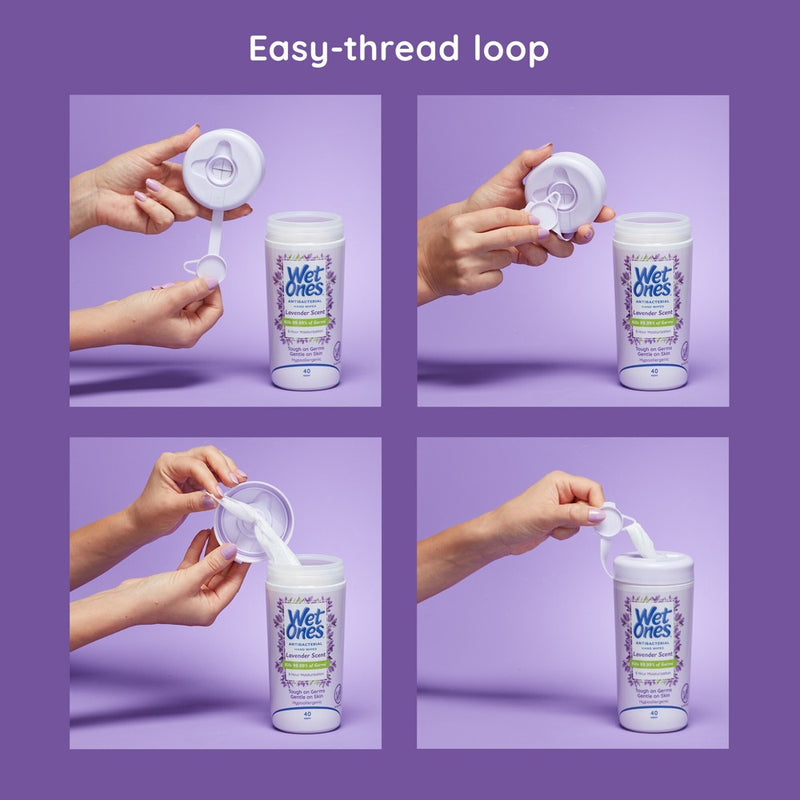 Wet Ones Lavender Antibacterial Hand Wipes - 40ct