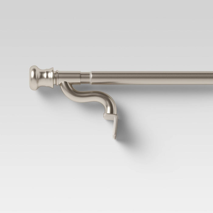 48"-84" Twist and Shout Easy Install Curtain Rod Brushed Nickel - Room Essentials