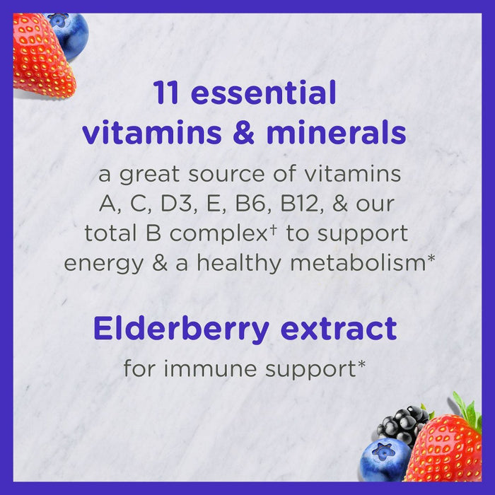 Zarbee's Kid's Complete Multivitamin + Immune Support Gummies, 13 Essential Vitamins - Berry -70ct