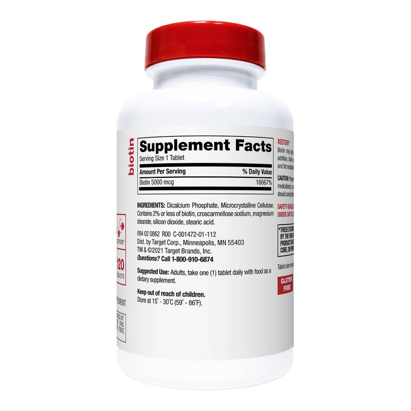 Biotin Dietary Supplement Tablets - 120ct - up & up
