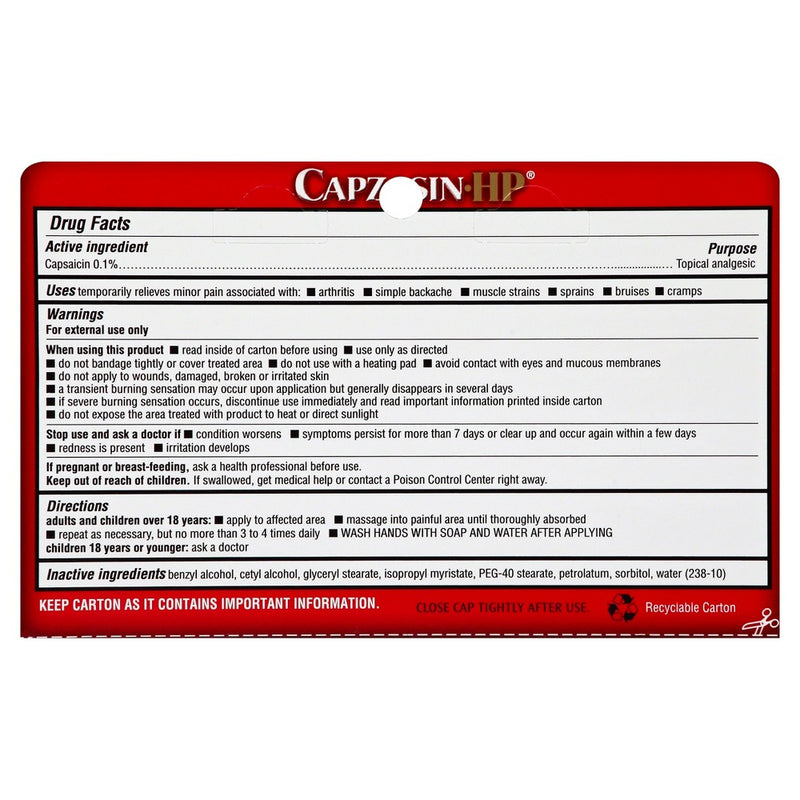Capzasin-HP Arthritis Pain Relief Creme - 1.5oz