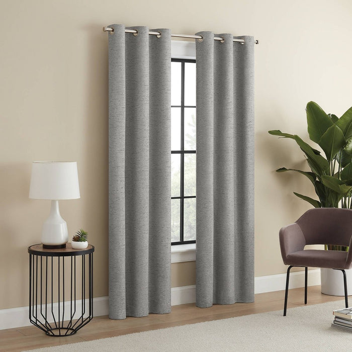 2pk 37"x84" Eclipse Blackout Adagio Curtain Panels Gray