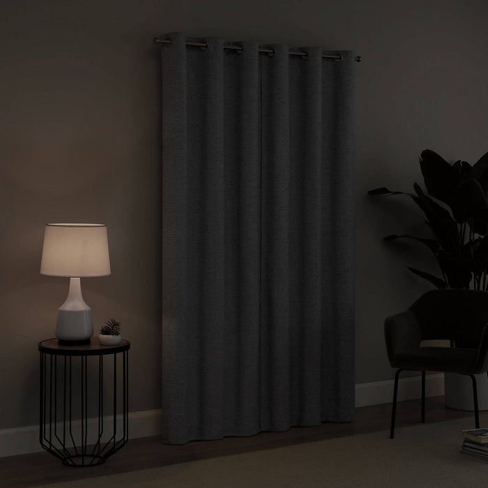 2pk 37"x84" Eclipse Blackout Adagio Curtain Panels Gray