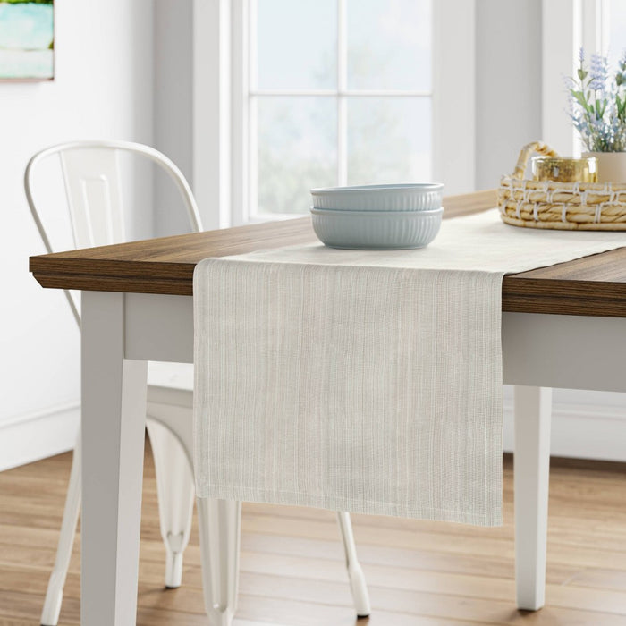 72" x 14" Cotton Solid Table Runner White - Threshold