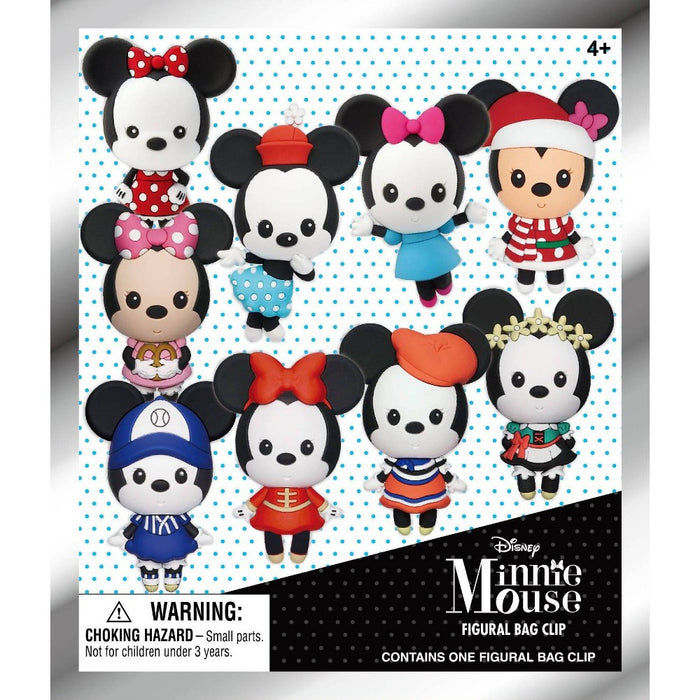 LOT OF 4!!!! Disney 3D Minnie Figural Bag Clip Keychain - Single Blind Bag