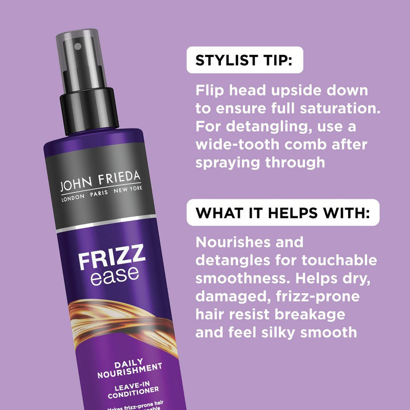 John Frieda Frizz Ease Daily Nourishment Leave-In Conditioner Spray for Frizz-Prone Hair - 8 fl oz
