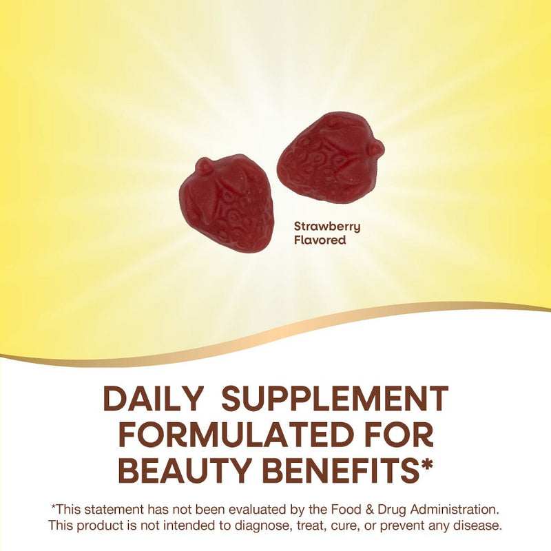 Nature's Way Alive! Hair Skin Nails Gummies - Strawberry Flavored - 60ct
