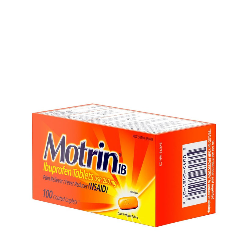 Motrin IB Pain Reliever & Fever Reducer Tablets - Ibuprofen (NSAID) - 100ct EXP: 08/2027