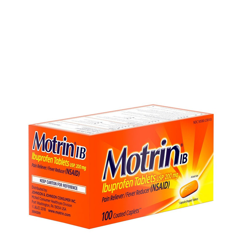 Motrin IB Pain Reliever & Fever Reducer Tablets - Ibuprofen (NSAID) - 100ct EXP: 08/2027