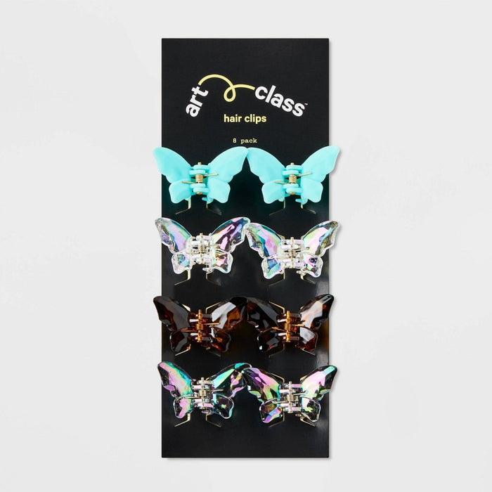 Girls' 8pk Matte Butterfly Claw Clips - art class