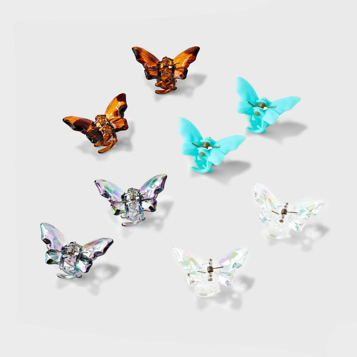 Girls' 8pk Matte Butterfly Claw Clips - art class