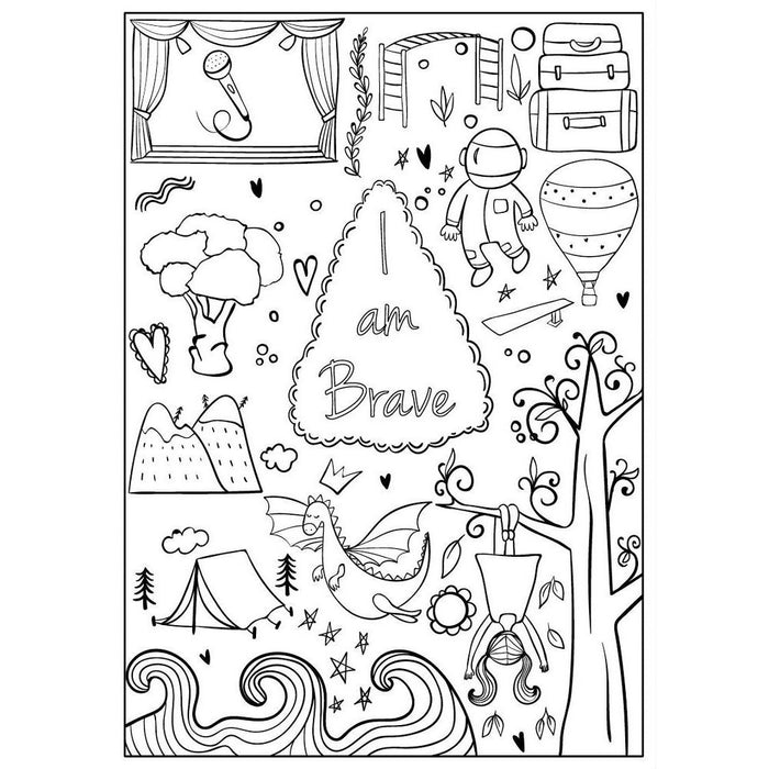 I Am Confident, Brave & Beautiful Coloring Book - Hopscotch Girls