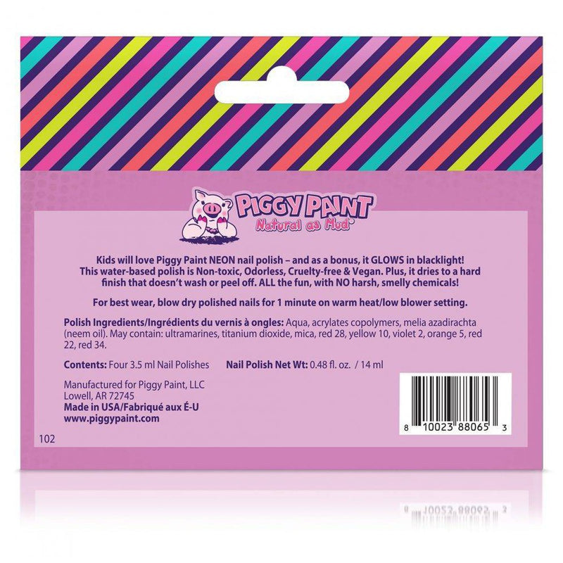 Piggy Paint Nail Polish Set - Neon - 4pk/0.48 fl oz