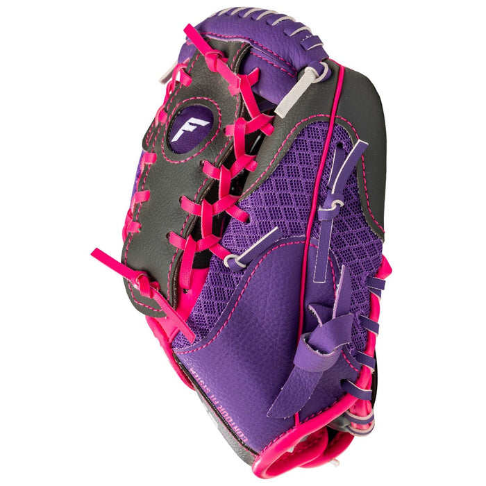 Franklin Sports 9.5'' Meshtek Glove with Ball - Purple/Pink