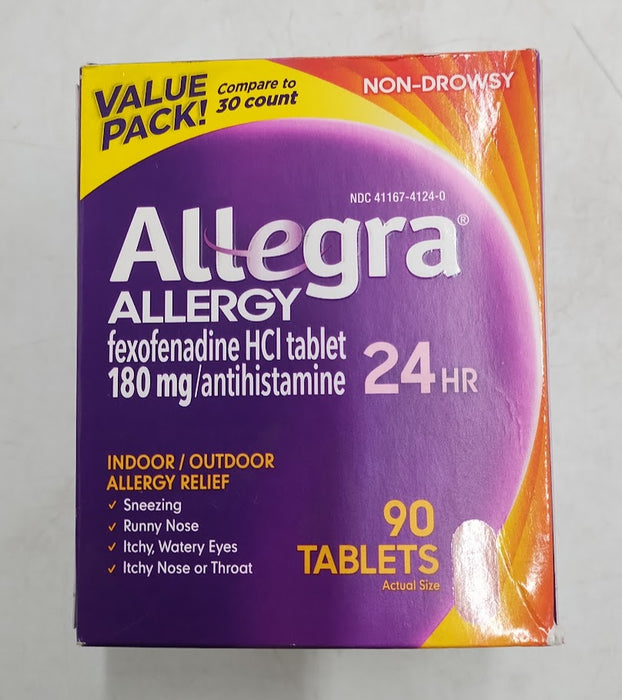 Allegra Fexofenadine 24 Hour Allergy Relief Tablets - 90ct EXP 11/2025