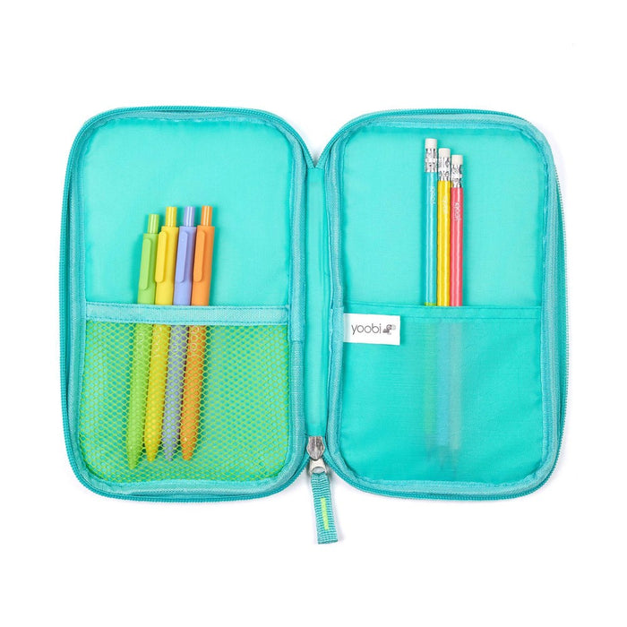 Pencil Organizer Zip Aqua Grid - Yoobi