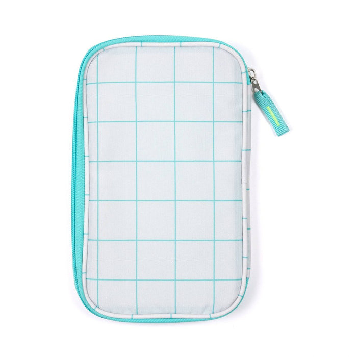 Pencil Organizer Zip Aqua Grid - Yoobi