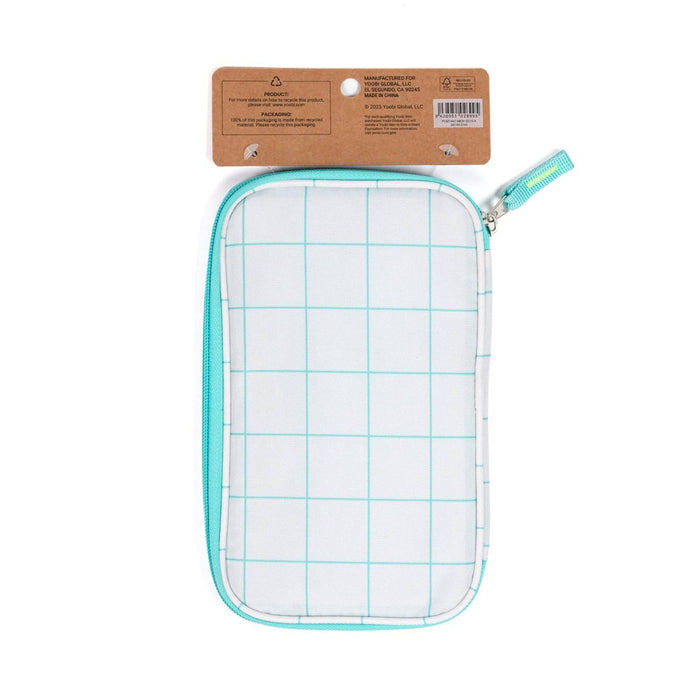 Pencil Organizer Zip Aqua Grid - Yoobi