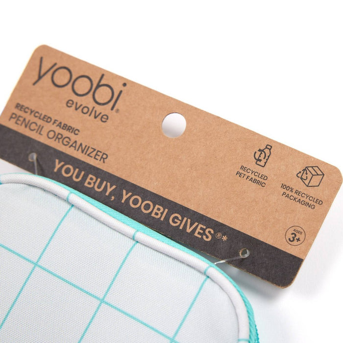 Pencil Organizer Zip Aqua Grid - Yoobi