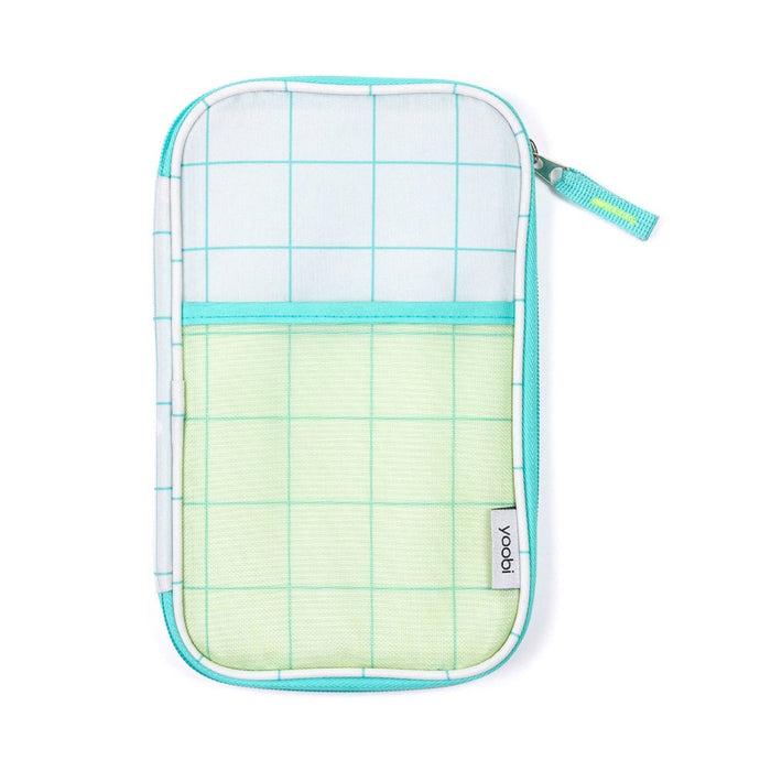 Pencil Organizer Zip Aqua Grid - Yoobi