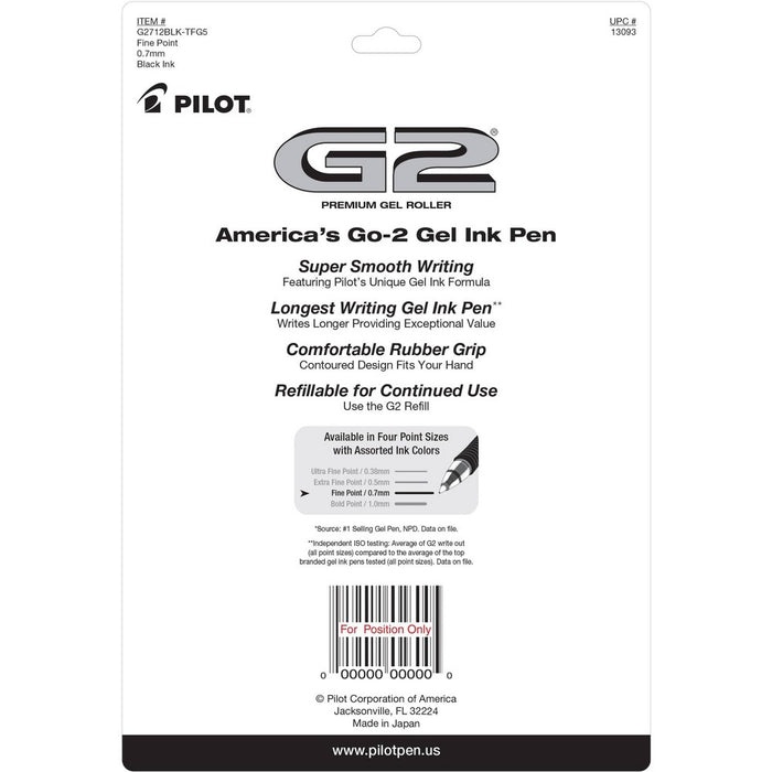 Pilot 12ct G2 Gel Pens Fine Point 0.7mm Black Ink