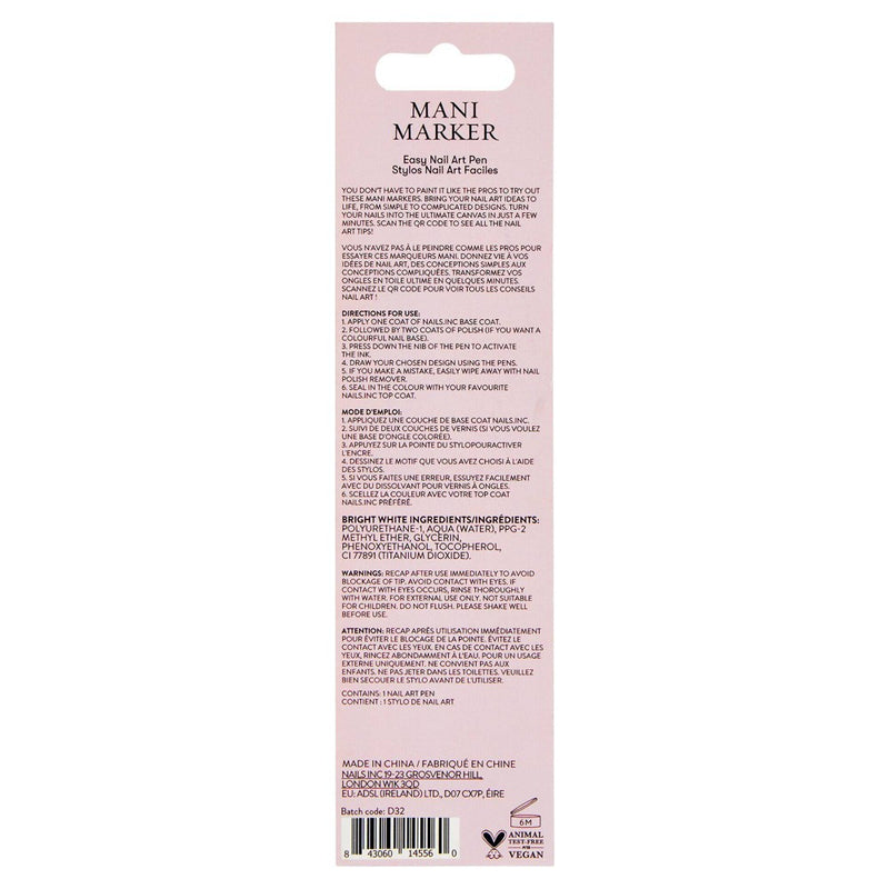 Nails Inc. Nail Art - White - 0.1 fl oz
