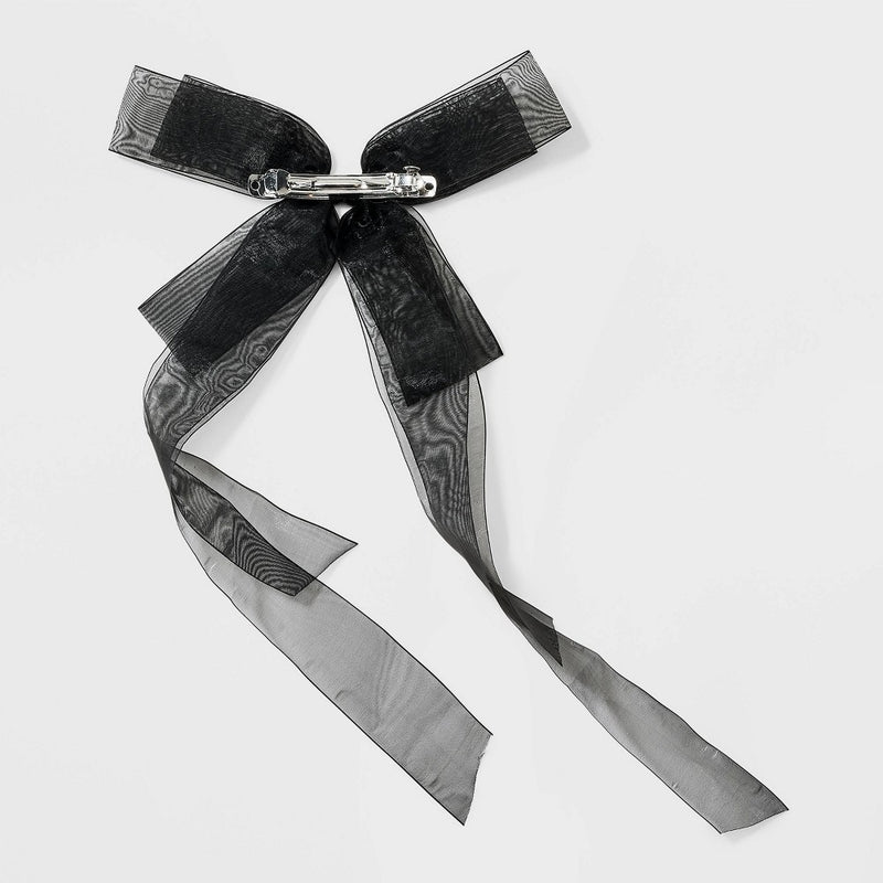 Organza Bow Hair Barrette - A New Day Black
