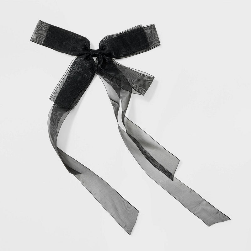 Organza Bow Hair Barrette - A New Day Black
