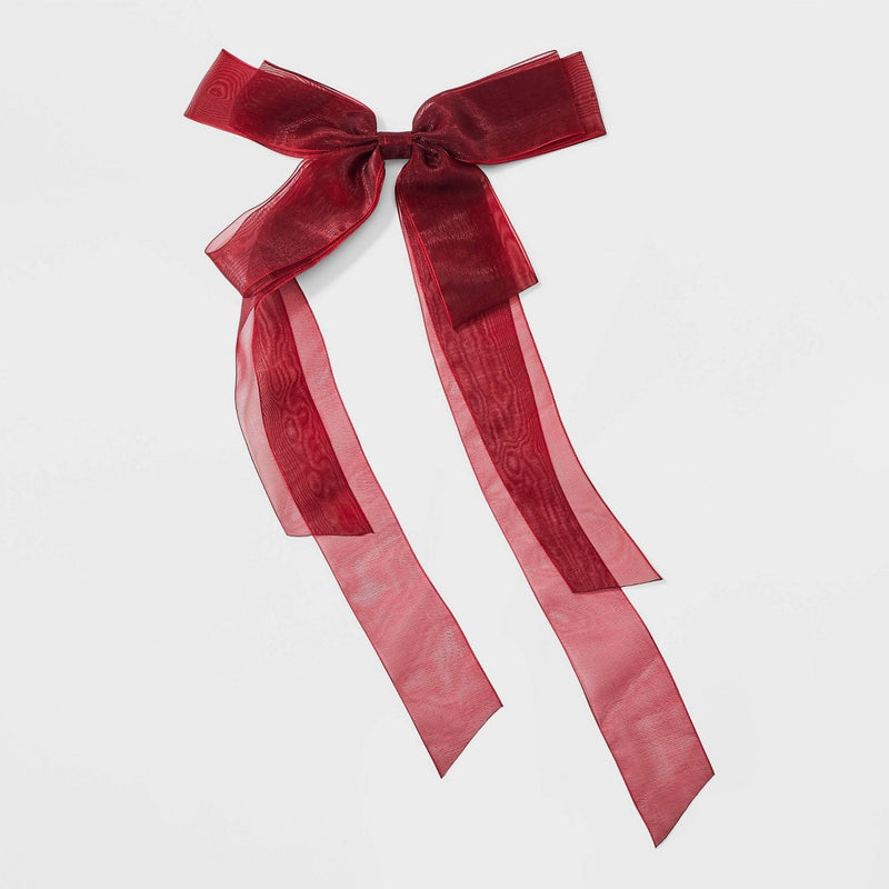 Organza Bow Hair Barrette - A New Day Burgundy