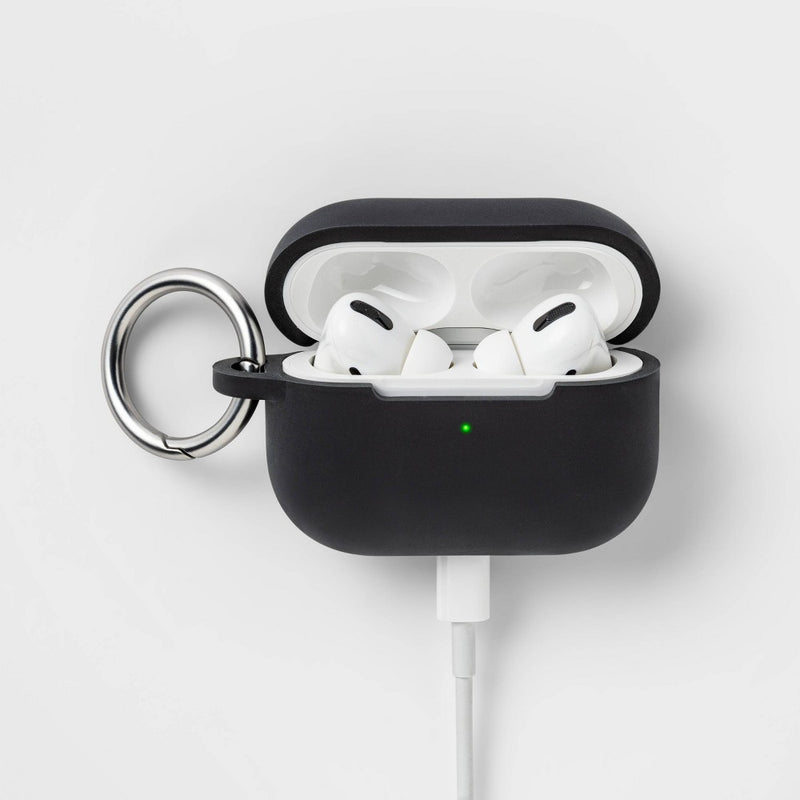 Apple AirPods Pro Gen 1/2 Silicone Case with Clip - heyday Black