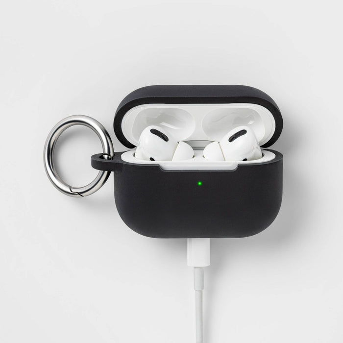 Apple AirPods Pro Gen 1/2 Silicone Case with Clip - heyday Black