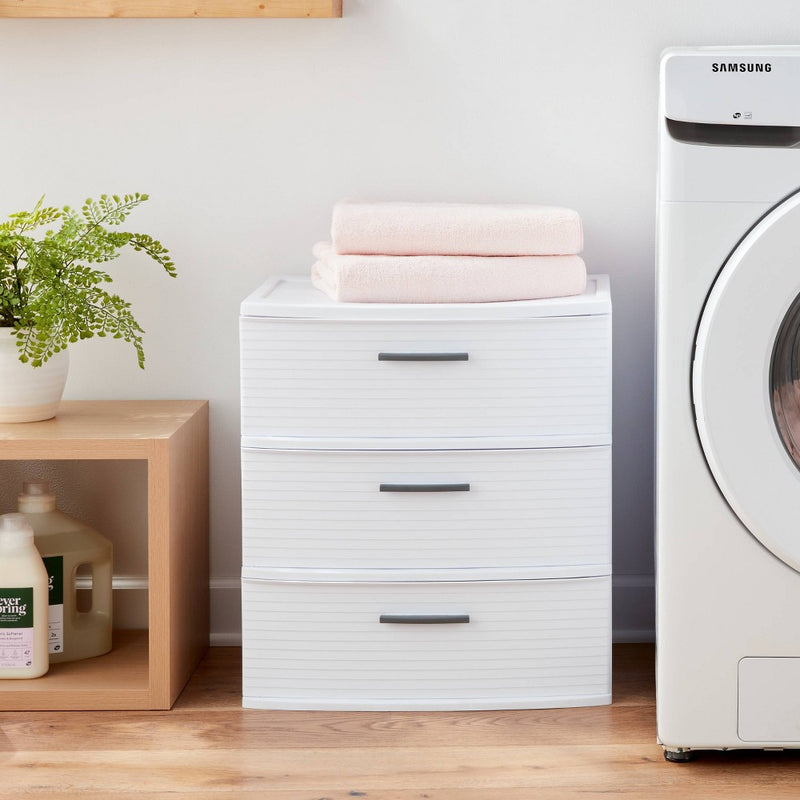 3 Drawer Wide Tower White - Brightroom (LOCAL PICKUP ONLY)