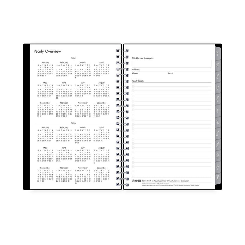 Blue Sky 2024 Enterprise Planner 5"x8" Weekly/Monthly Black