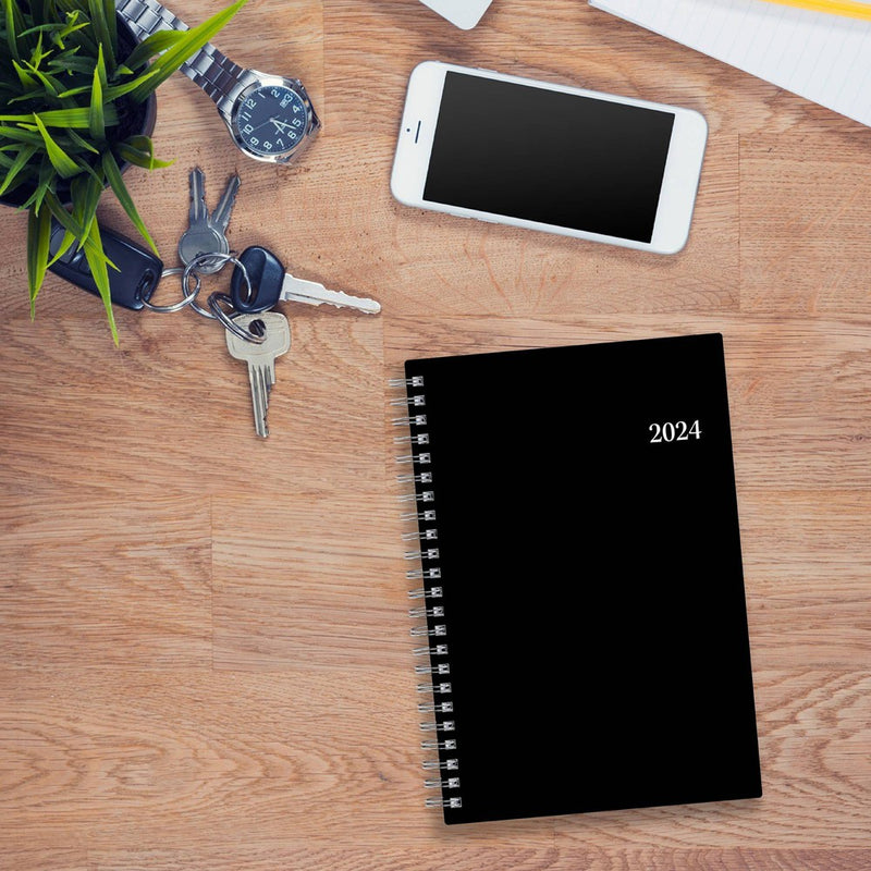 Blue Sky 2024 Enterprise Planner 5"x8" Weekly/Monthly Black