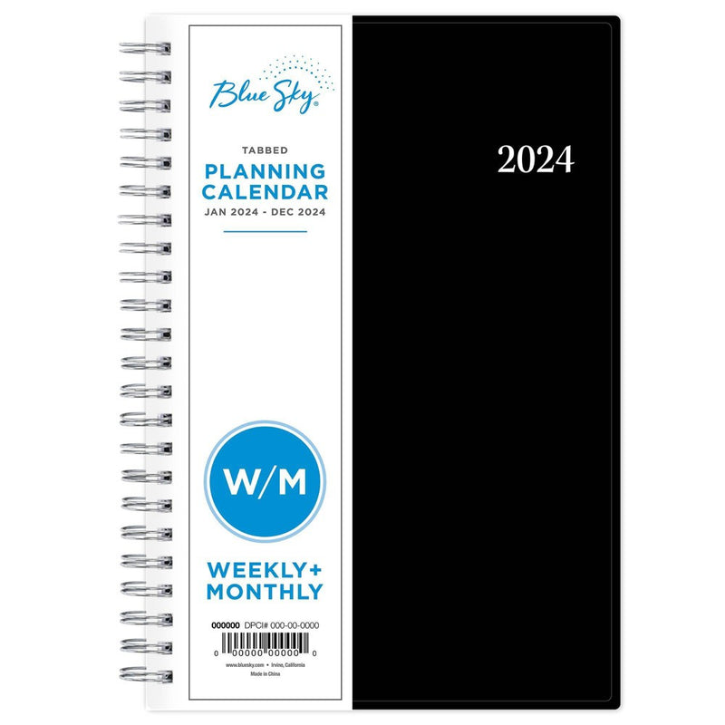 Blue Sky 2024 Enterprise Planner 5"x8" Weekly/Monthly Black