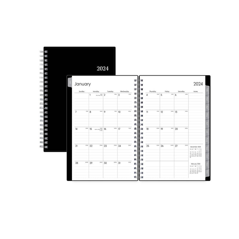 Blue Sky 2024 Enterprise Planner 5"x8" Weekly/Monthly Black