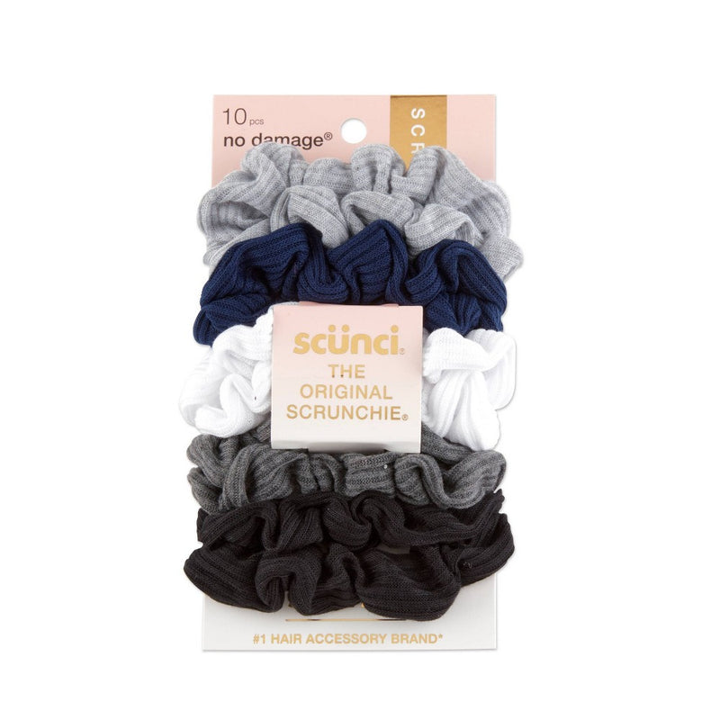 scunci Everyday & Active No Damage Large Interlock Scrunchies - 10pk