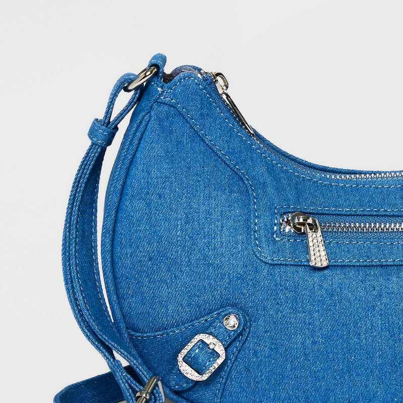 Denim Crescent Shoulder Handbag - Wild Fable Blue
