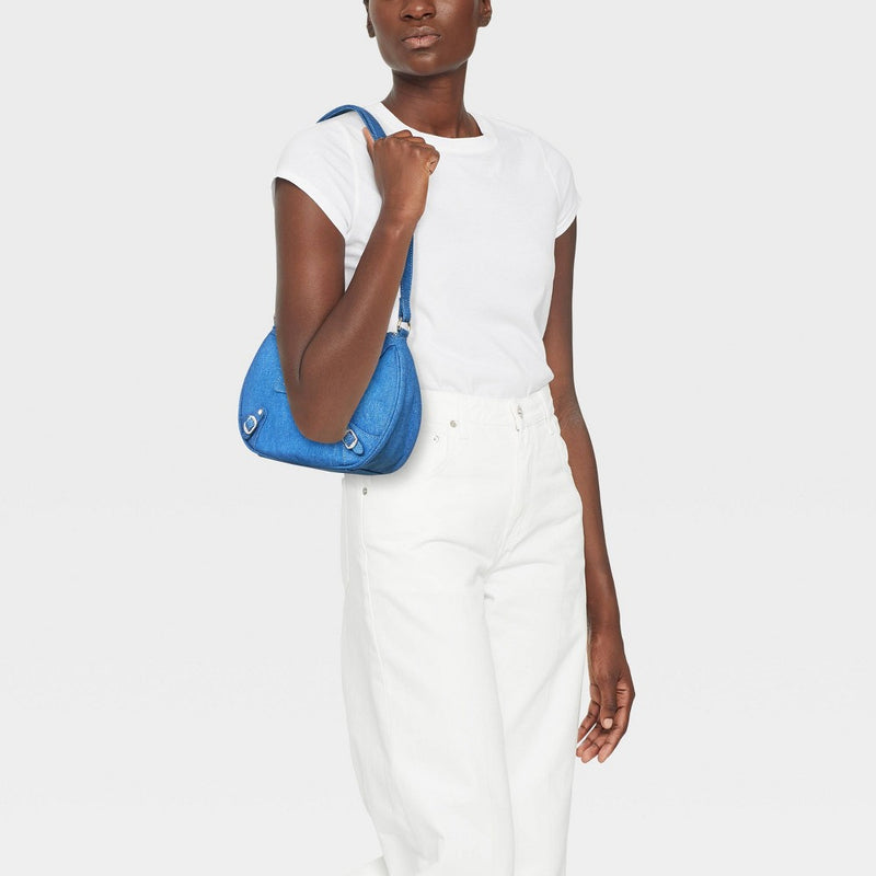 Denim Crescent Shoulder Handbag - Wild Fable Blue