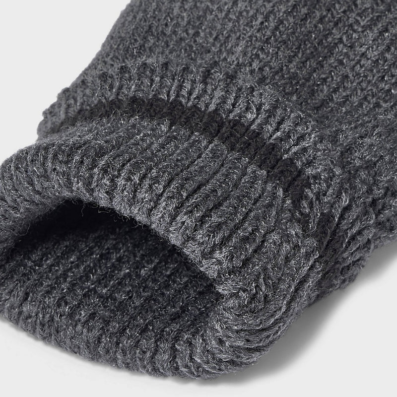 Men's Convertible Flip Top Mittens - Goodfellow & Co Charcoal Gray One Size Fits Most