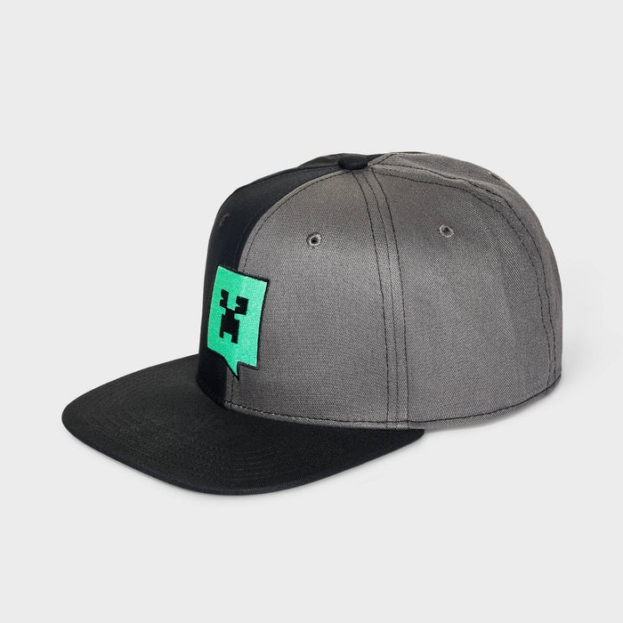 Kids' Minecraft Creeper Flat Brim Hat - Black