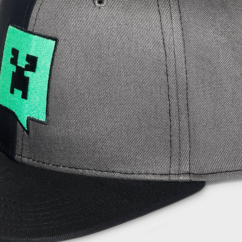 Kids' Minecraft Creeper Flat Brim Hat - Black