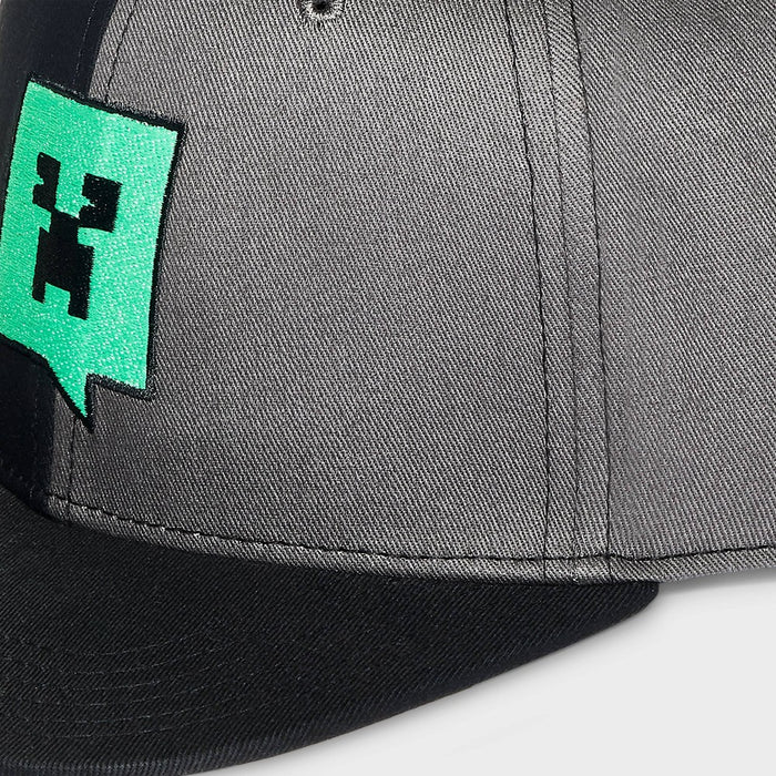 Kids' Minecraft Creeper Flat Brim Hat - Black