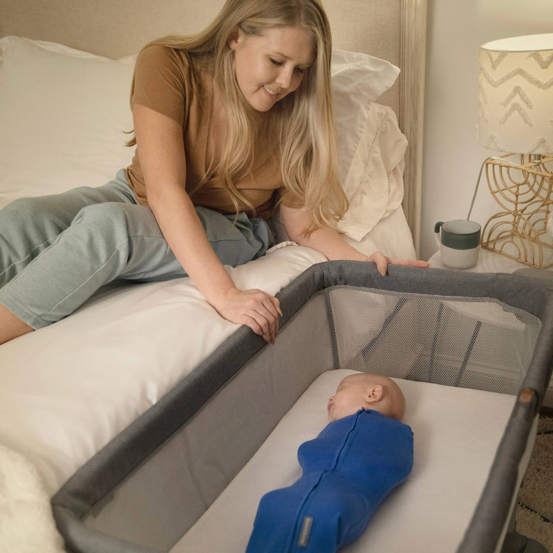 SwaddleMe Beginnings Bassinet Select - Compact Fold Multi-Position Baby Bassinet with Air Flow Mattress - Gray Tweed (LOCAL PICKUP ONLY)