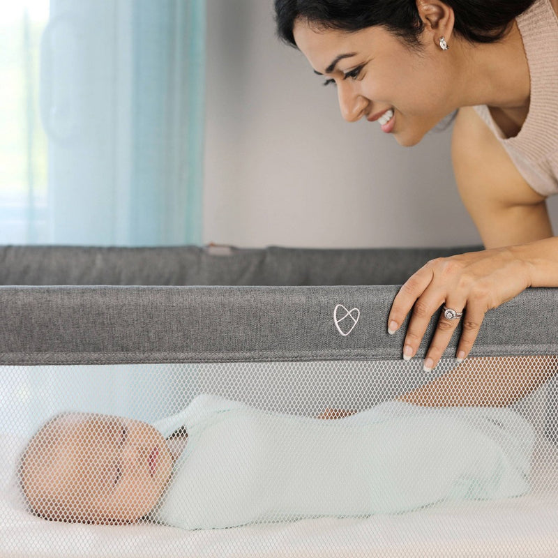 SwaddleMe Beginnings Bassinet Select - Compact Fold Multi-Position Baby Bassinet with Air Flow Mattress - Gray Tweed (LOCAL PICKUP ONLY)