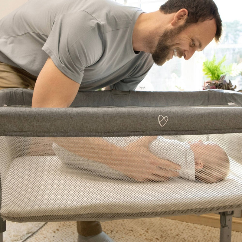 SwaddleMe Beginnings Bassinet Select - Compact Fold Multi-Position Baby Bassinet with Air Flow Mattress - Gray Tweed (LOCAL PICKUP ONLY)