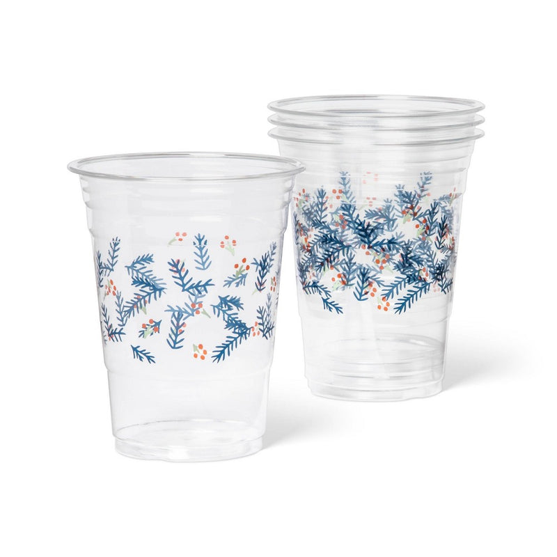 Holiday Disposable Drinkware Clear Cup - Holly - 18oz/30ct - up & up